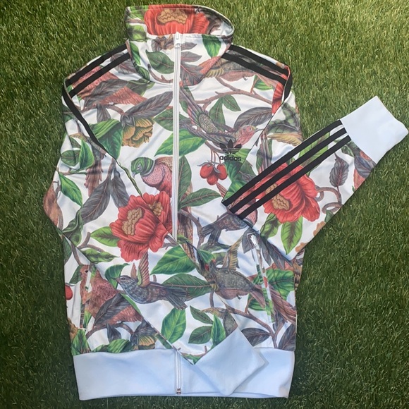 adidas Jackets & Blazers - Adidas Farm “Battle of the Birds” Floral Firebird Track Jacket